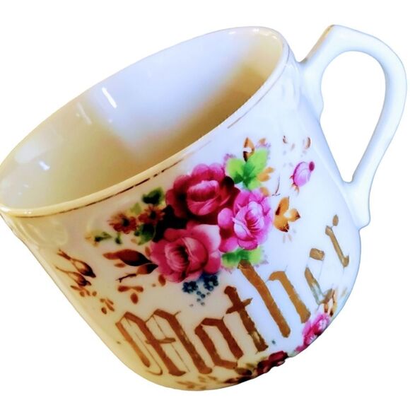 JAPAN MUGS MOTHER AND FATHER PORCELAIN LARGE - Picture 9 of 10